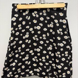 Hollister Black Daisy A-Line Skirt